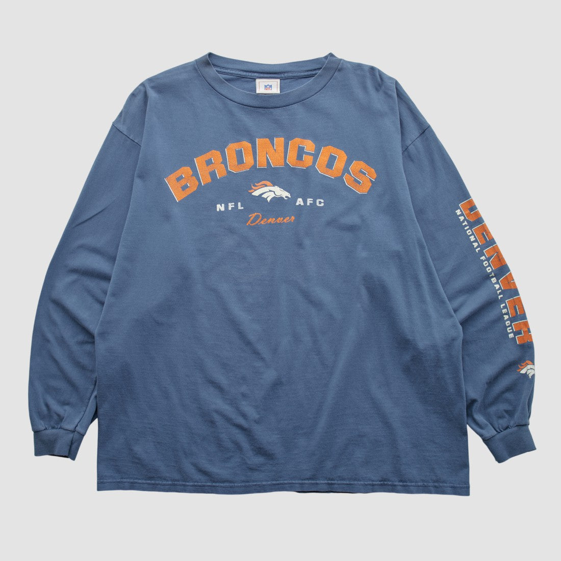 Denver Broncos NFL 2000s Long Sleeve T-shirt Blue Vintage