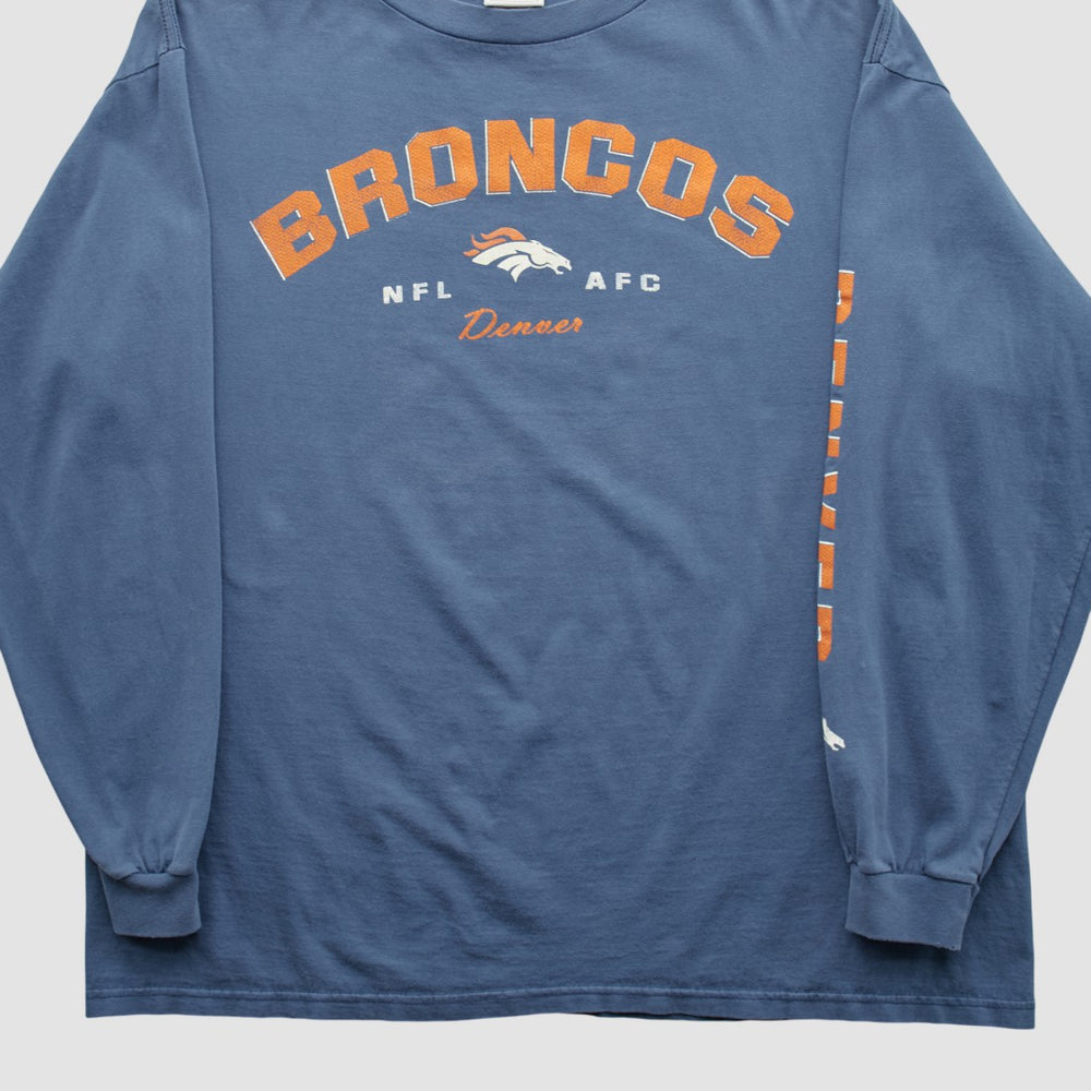 Denver Broncos NFL 2000s Long Sleeve T-shirt Blue Vintage