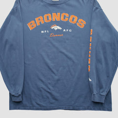 Denver Broncos NFL 2000s Long Sleeve T-shirt Blue Vintage