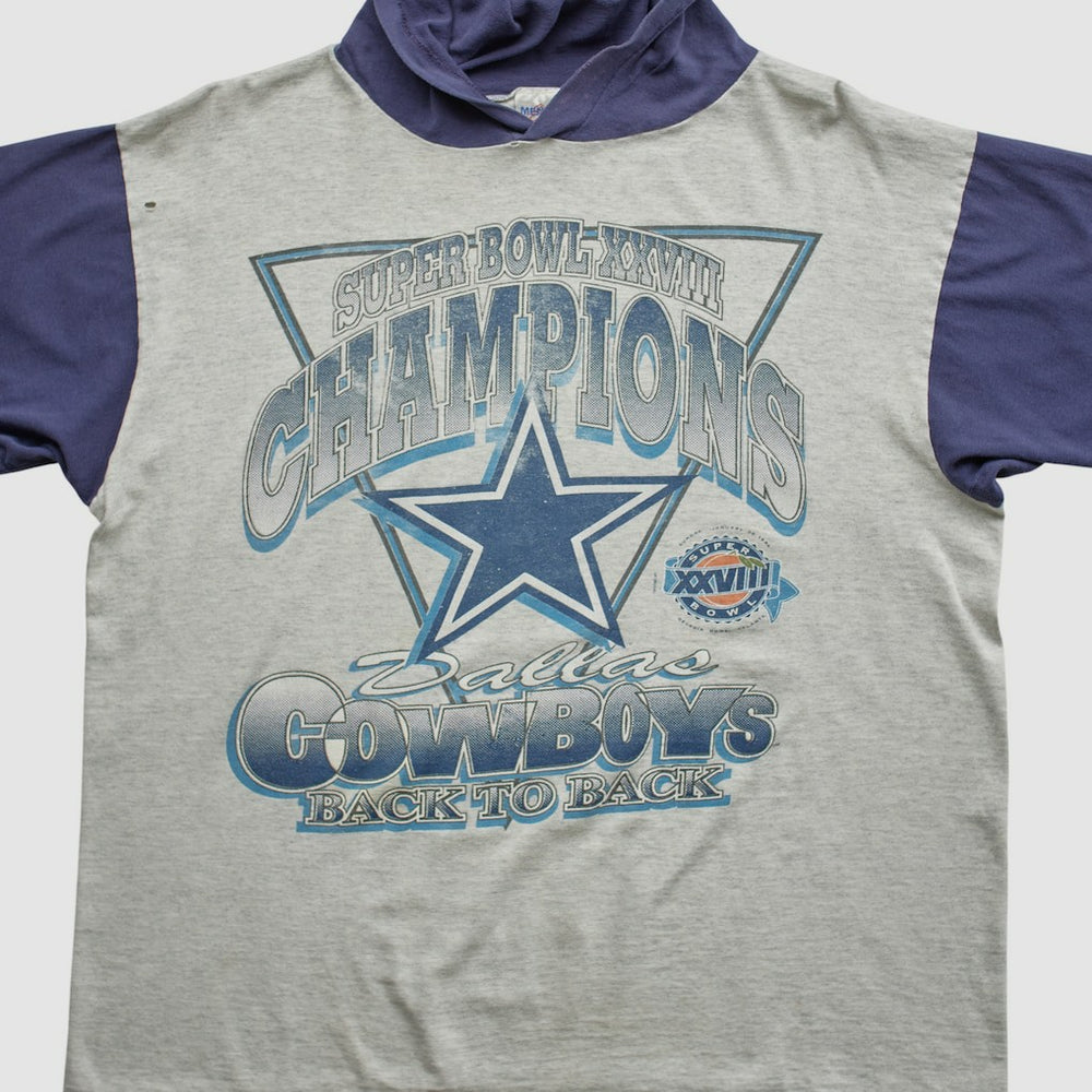 Super Bowl XXVIII Mendez Sportswear 1994 Hooded T-shirt Heather Gray Vintage