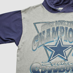 Super Bowl XXVIII Mendez Sportswear 1994 Hooded T-shirt Heather Gray Vintage