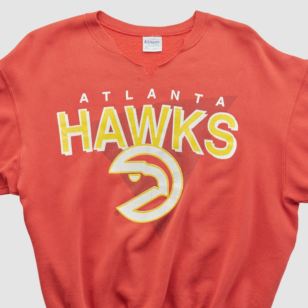Atlanta Hawks Hanes 90s Pullover Sweatshirt Red Vintage