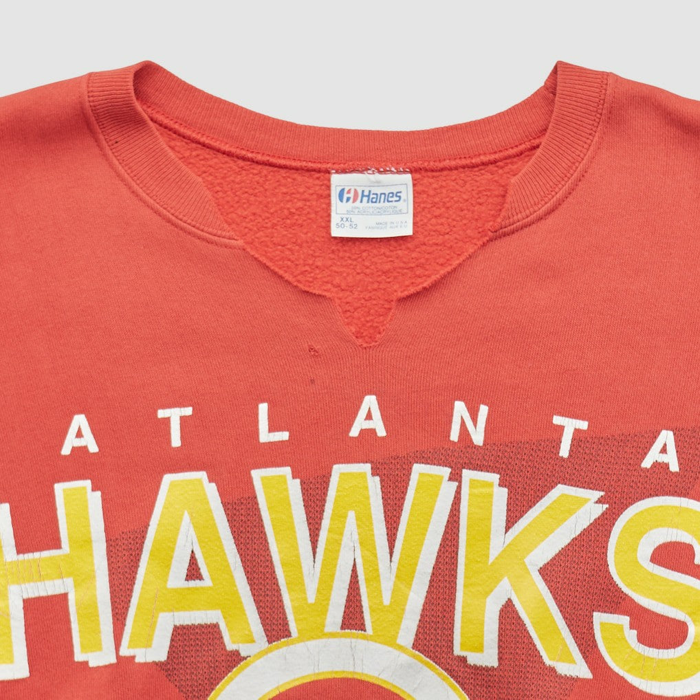 Atlanta Hawks Hanes 90s Pullover Sweatshirt Red Vintage