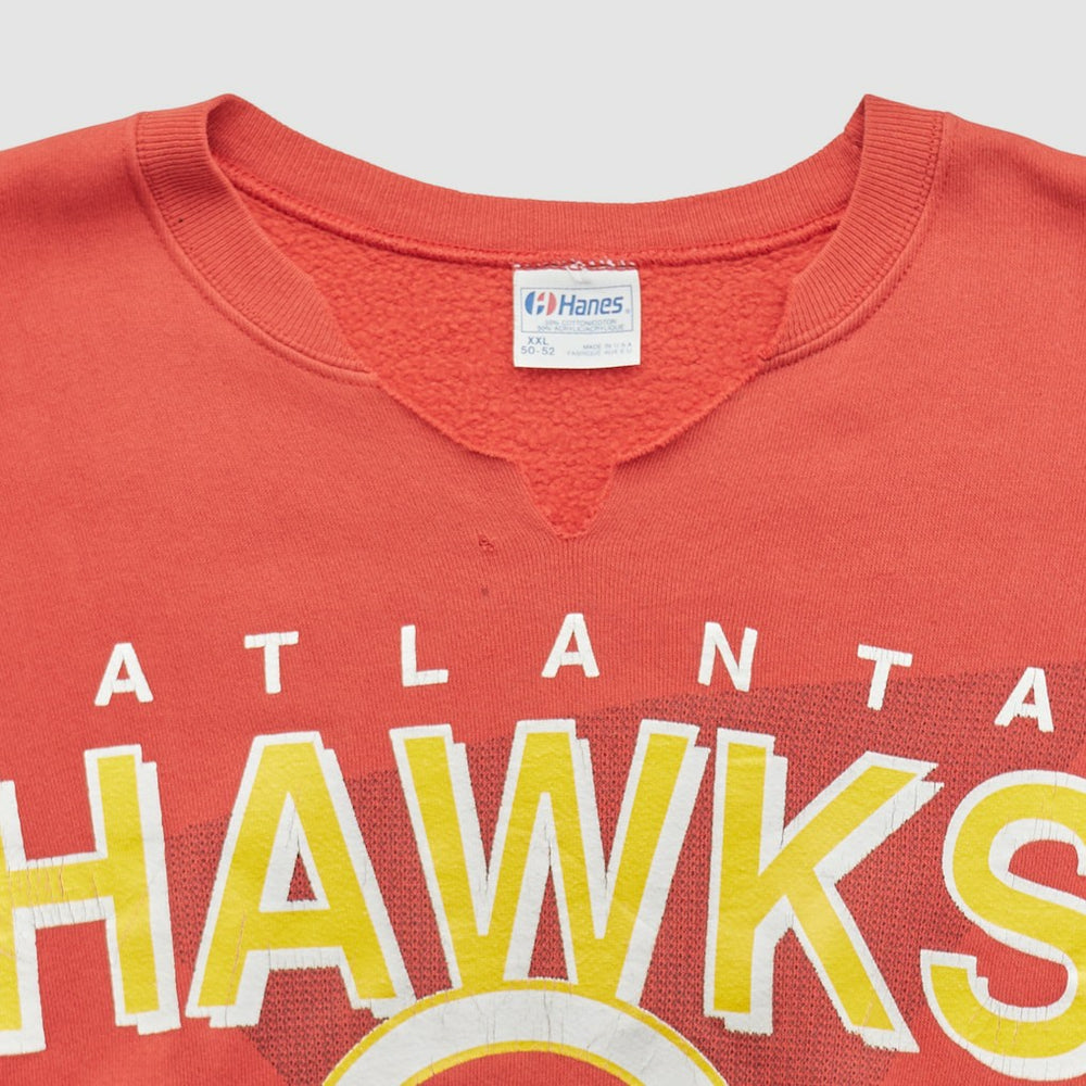 Atlanta Hawks Hanes 90s Pullover Sweatshirt Red Vintage