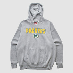 Green Bay Packers NFL 2000s Hooded Pullover Sweatshirt Heather Gray Vintage