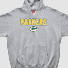 Green Bay Packers NFL 2000s Hooded Pullover Sweatshirt Heather Gray Vintage