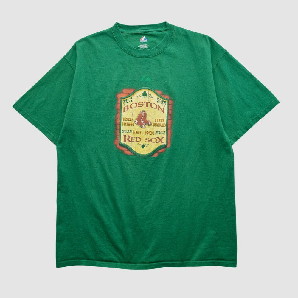 Boston Red Sox Majestic 2000s T-shirt - Green - XL by Fanatics Real Vintage T-shirts