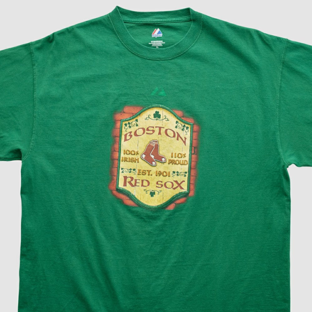 Boston Red Sox Majestic 2000s T-shirt - Green - XL by Fanatics Real Vintage T-shirts