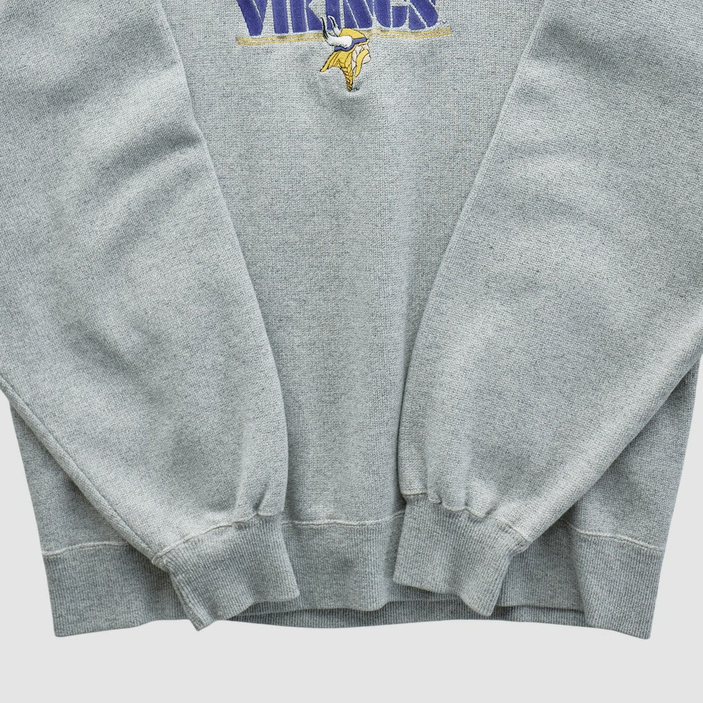Minnesota Vikings Majestic 2000s Pullover Sweatshirt Heather Gray Vintage