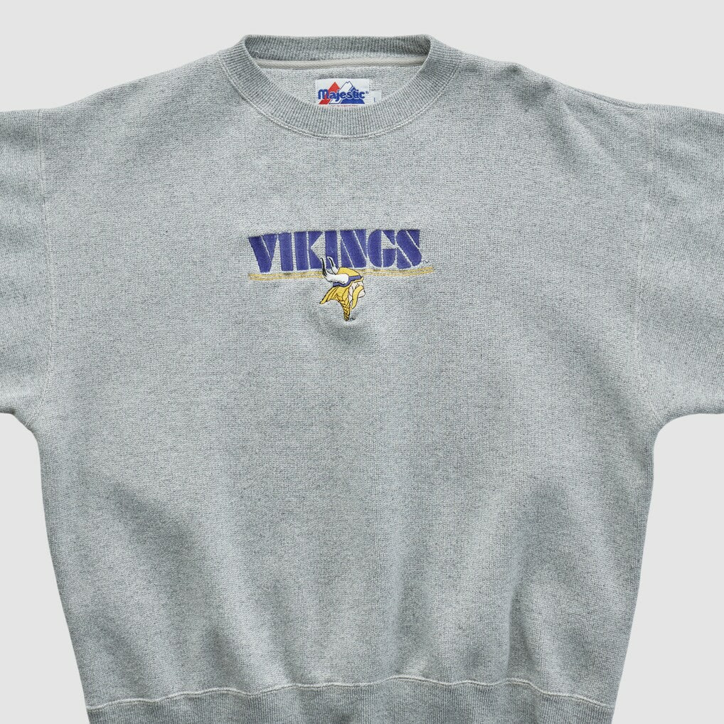 Minnesota Vikings Majestic 2000s Pullover Sweatshirt Heather Gray Vintage