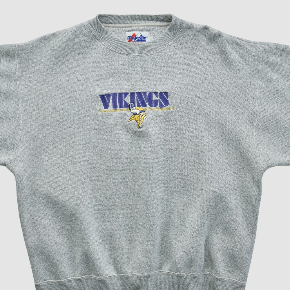 Minnesota Vikings Majestic 2000s Pullover Sweatshirt Heather Gray Vintage