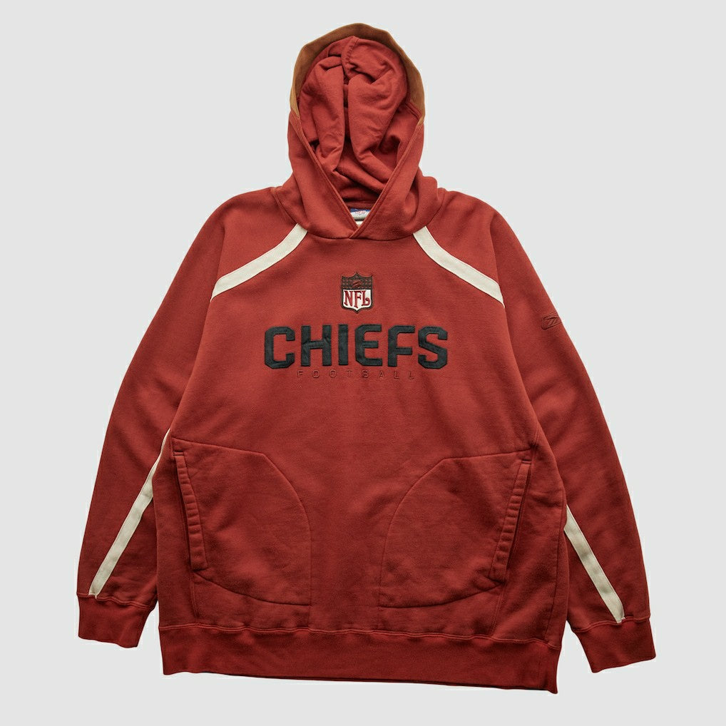 Kansas City Chiefs Reebok 2000s Hooded Pullover Sweatshirt Red Vintage