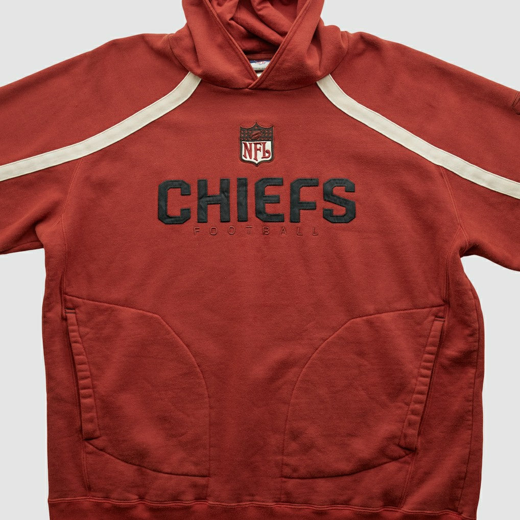 Kansas City Chiefs Reebok 2000s Hooded Pullover Sweatshirt Red Vintage