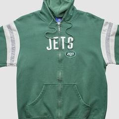 New York Jets Reebok 2000s Hooded Full Zip Sweatshirt Green Vintage