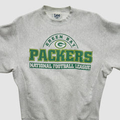Green Bay Packers Lee Sport 90s Pullover Sweatshirt Heather Gray Vintage