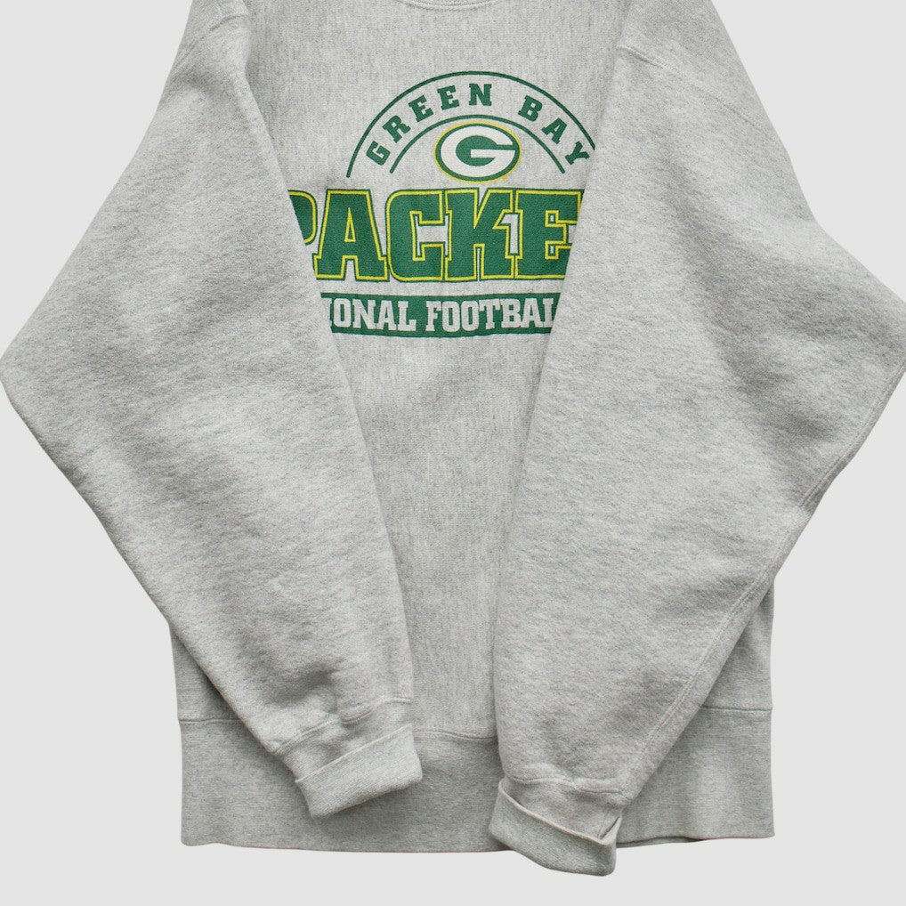 Green Bay Packers Lee Sport 90s Pullover Sweatshirt Heather Gray Vintage
