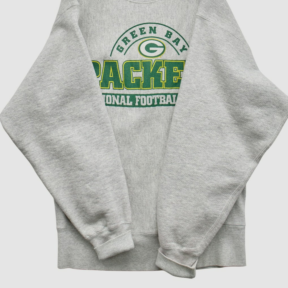 Green Bay Packers Lee Sport 90s Pullover Sweatshirt Heather Gray Vintage