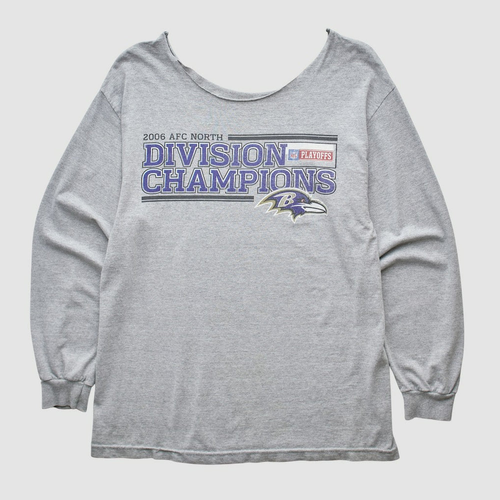 Baltimore Ravens 2006 Long Sleeve T-shirt Heather Gray Vintage