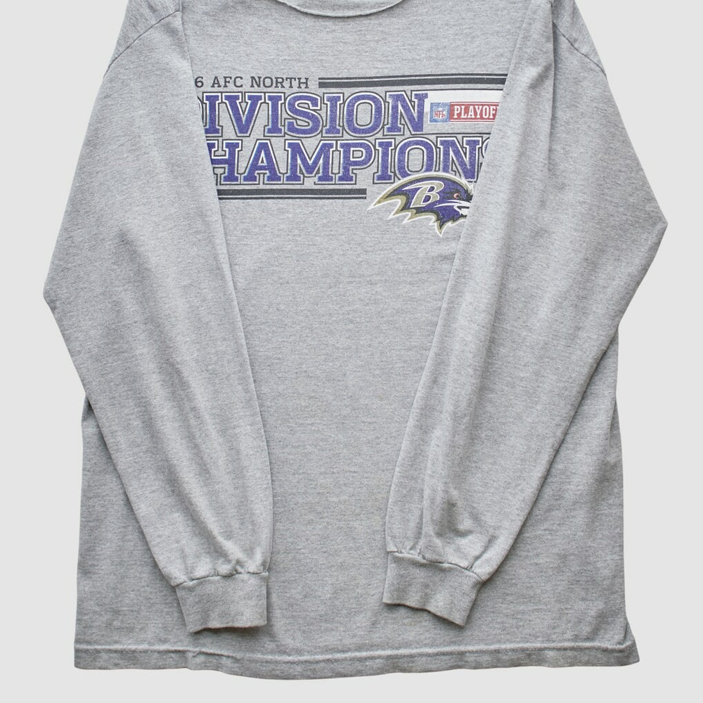 Baltimore Ravens 2006 Long Sleeve T-shirt Heather Gray Vintage