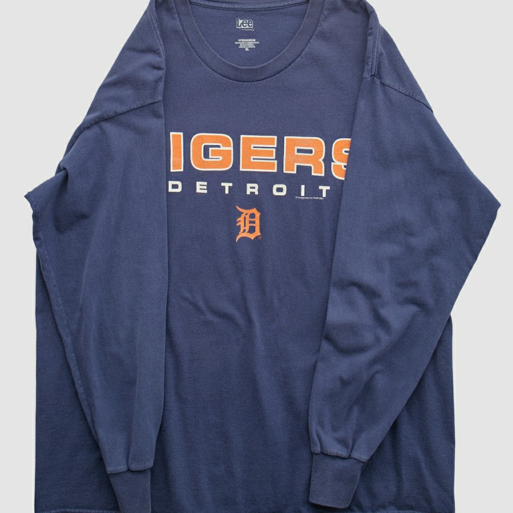 Detroit Tigers Lee Sport 2000s Long Sleeve T-shirt - Navy - L by Fanatics Real Vintage T-shirts