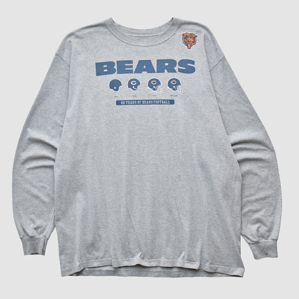 Chicago Bears Reebok 2000s Long Sleeve T-shirt Heather Gray Vintage