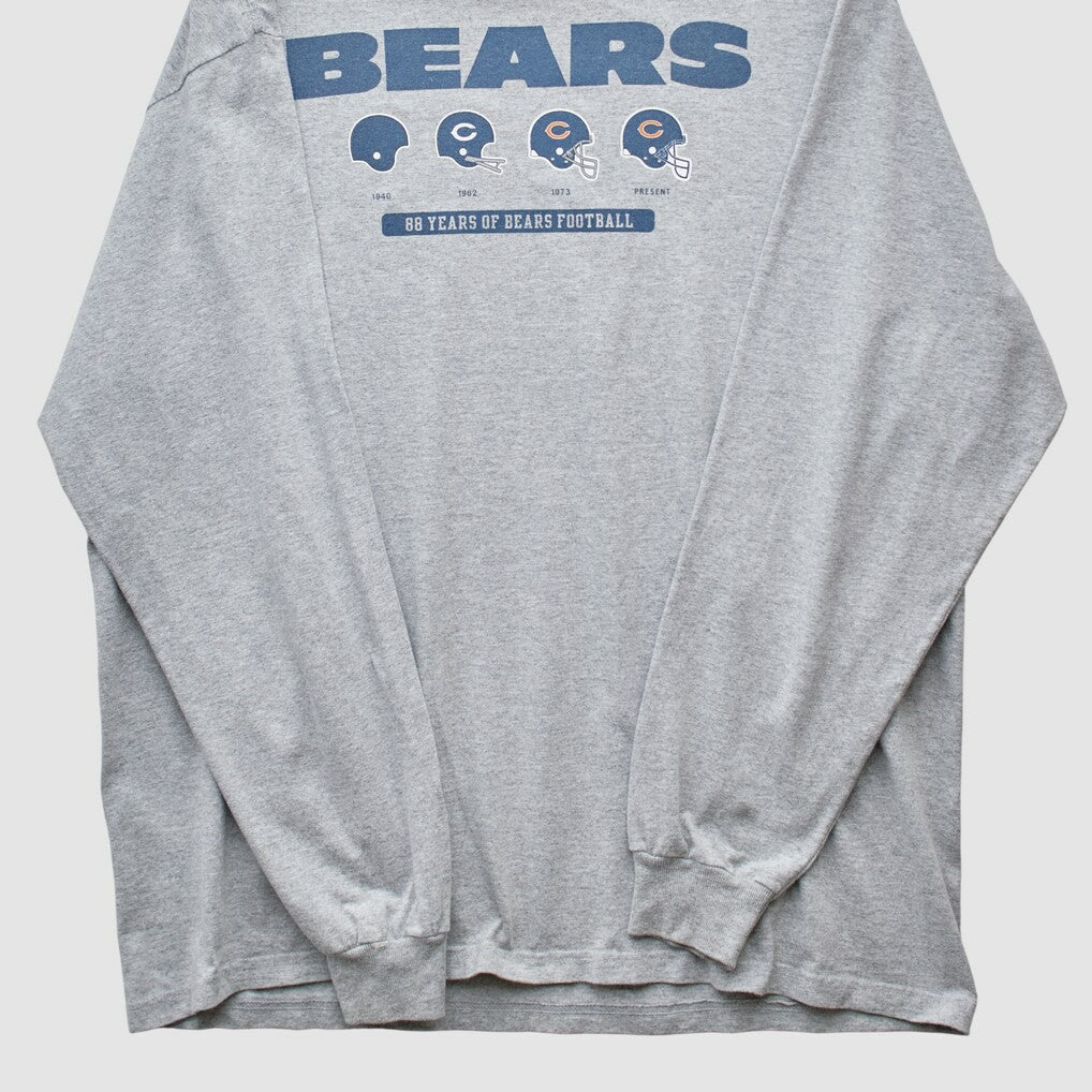 Chicago Bears Reebok 2000s Long Sleeve T-shirt Heather Gray Vintage