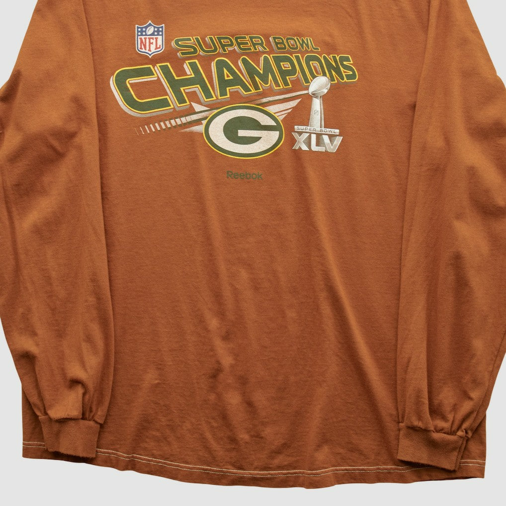 Super Bowl Champions XLV Reebok 2011 Long Sleeve T-shirt Clay Vintage