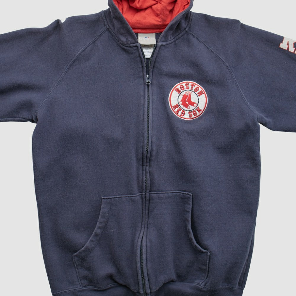 Boston Red Sox Genuine Merchandise 2000s Hooded Full Zip Sweatshirt - Navy - S by Fanatics Real Vintage Sweatshirts