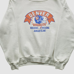 Denver Broncos Signal Sports 1987 Pullover Sweatshirt White Vintage