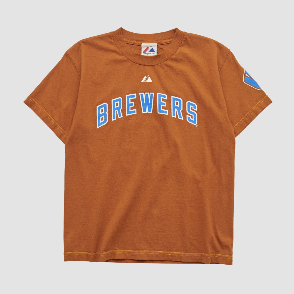 Milwaukee Brewers Majestic 2008 T-shirt - Clay - XS by Fanatics Real Vintage T-shirts