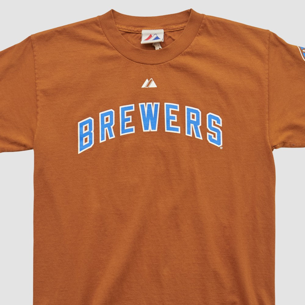 Milwaukee Brewers Majestic 2008 T-shirt - Clay - XS by Fanatics Real Vintage T-shirts