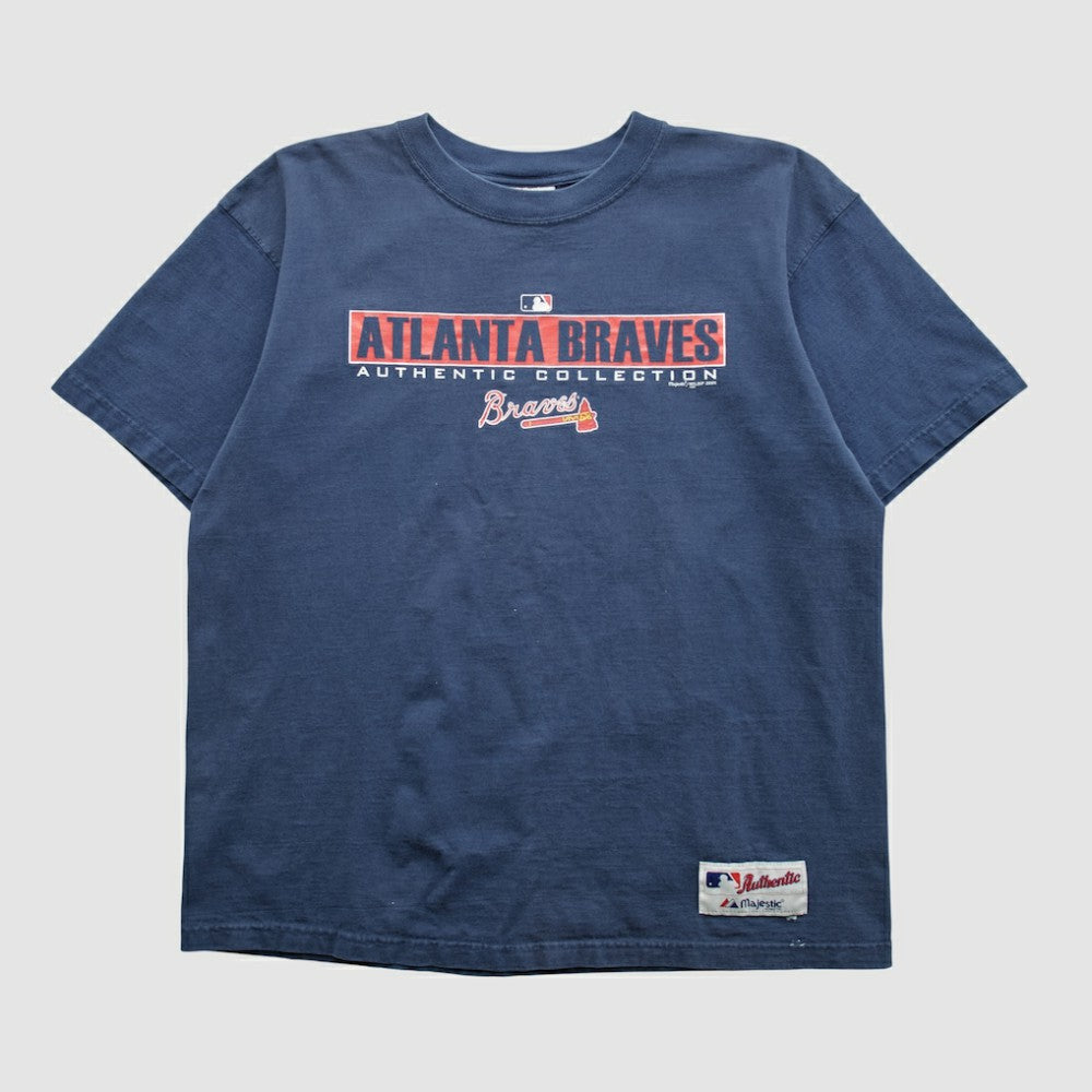 Atlanta Braves Majestic 2000s T-shirt - Navy - XL by Fanatics Real Vintage T-shirts