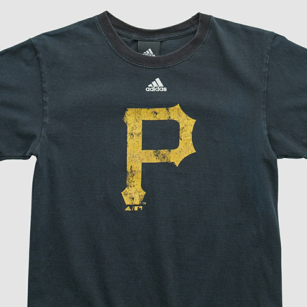 Pittsburgh Pirates Adidas 2010s T-shirt - Black - Yth L by Fanatics Real Vintage T-shirts