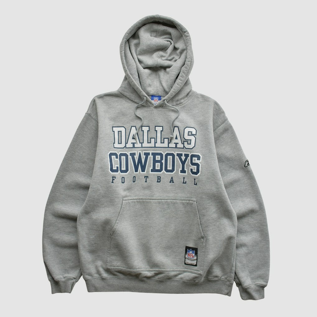 Dallas Cowboys Reebok 2000s Hooded Pullover Sweatshirt Heather Gray Vintage