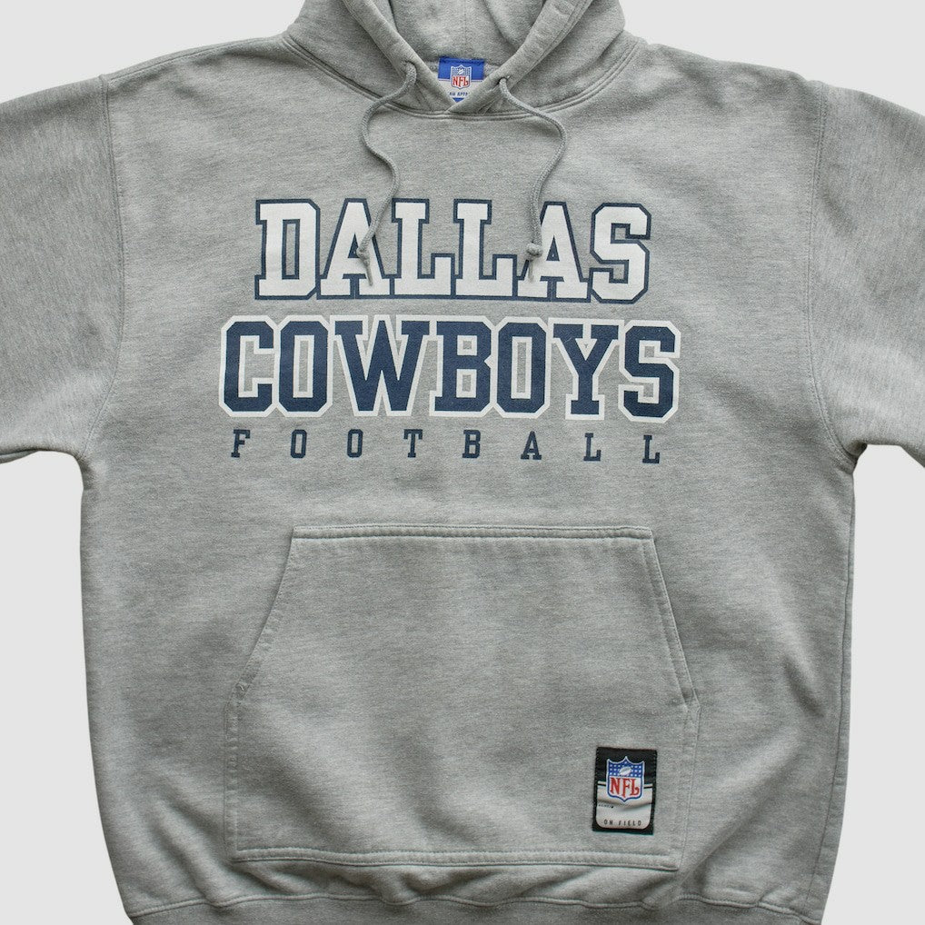 Dallas Cowboys Reebok 2000s Hooded Pullover Sweatshirt Heather Gray Vintage
