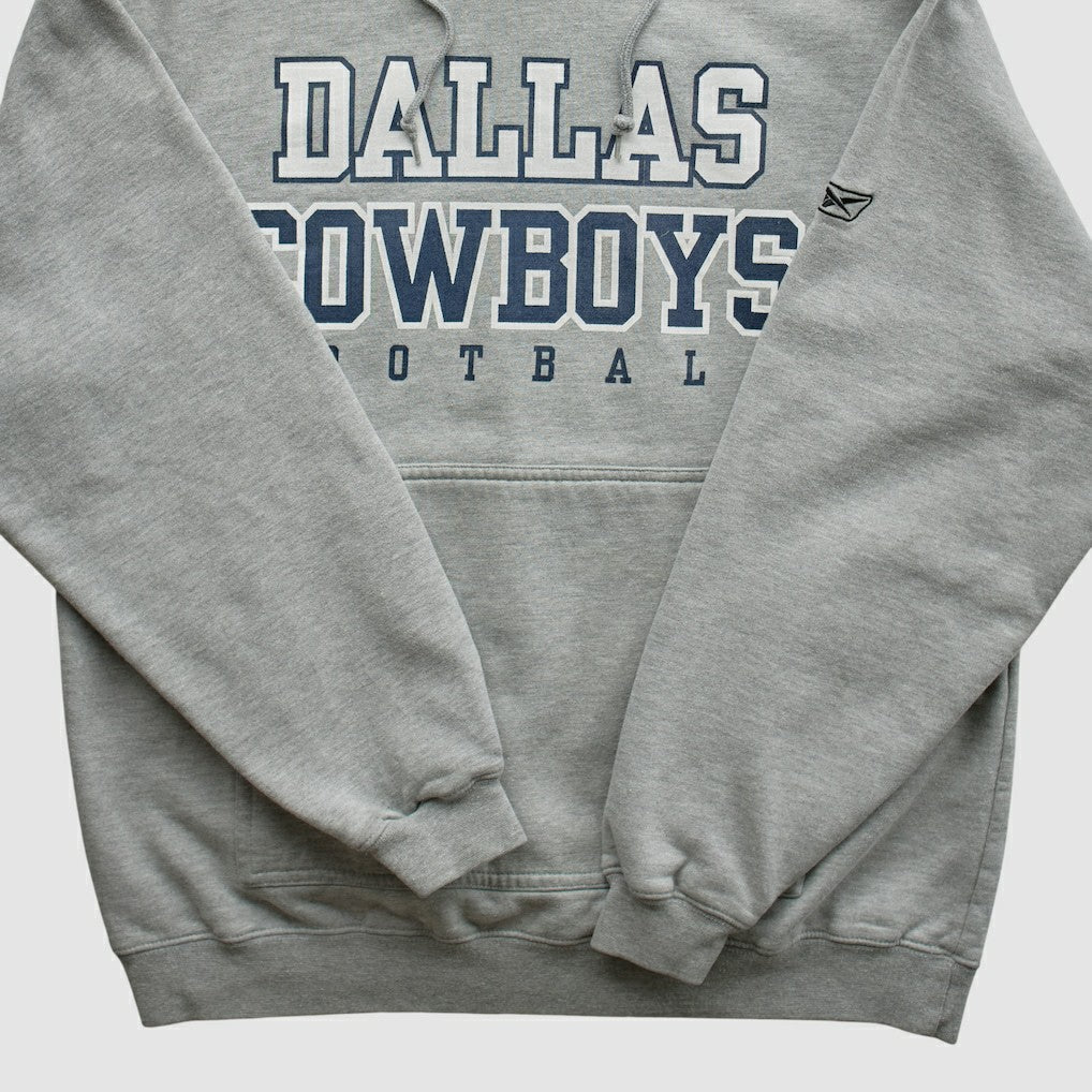 Dallas Cowboys Reebok 2000s Hooded Pullover Sweatshirt Heather Gray Vintage