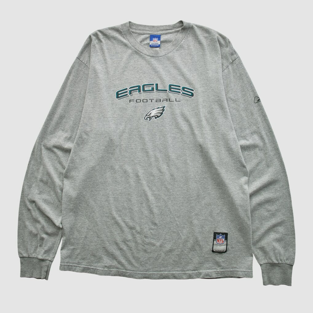 Philadelphia Eagles Reebok 2000s Long Sleeve T-shirt Heather Gray Vintage
