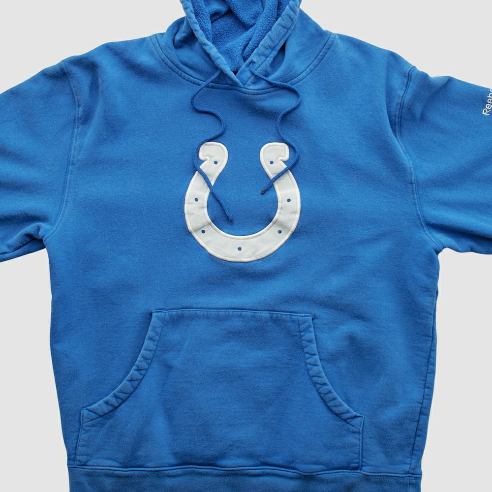 Indianapolis Colts Reebok 2000s Hooded Pullover Sweatshirt Blue Vintage
