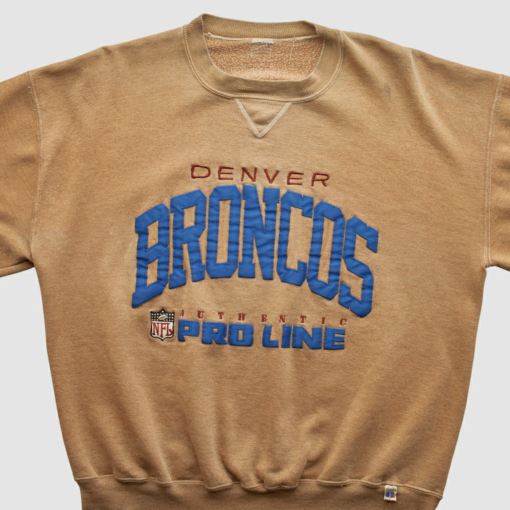 Denver Broncos 90s Pullover Sweatshirt Tan Vintage