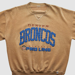 Denver Broncos 90s Pullover Sweatshirt Tan Vintage