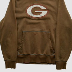 Green Bay Packers 2000s Hooded Pullover Sweatshirt Brown Vintage