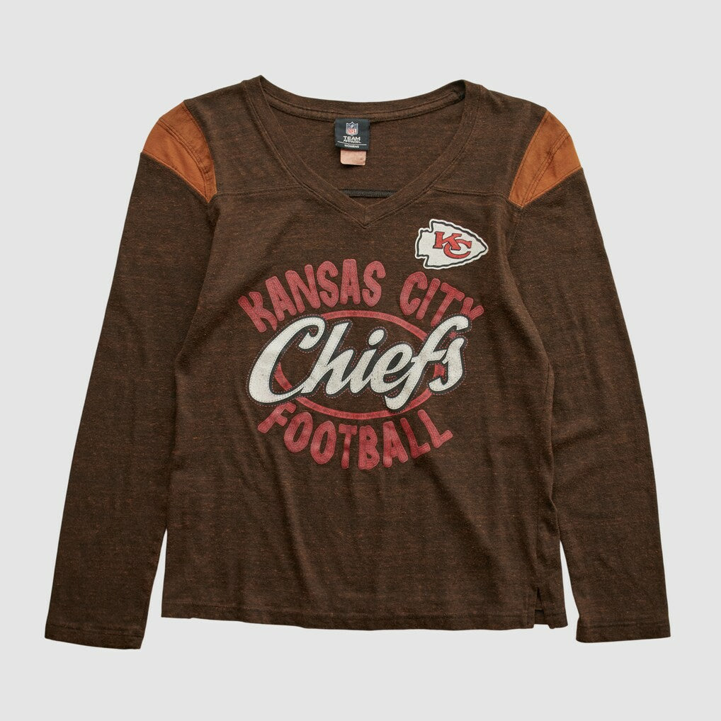 Kansas City Chiefs NFL 2010s Long Sleeve T-shirt Brown Vintage