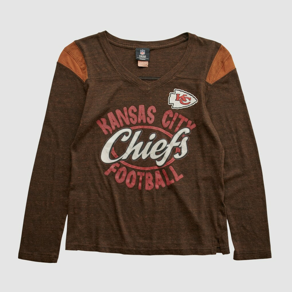 Kansas City Chiefs NFL 2010s Long Sleeve T-shirt Brown Vintage