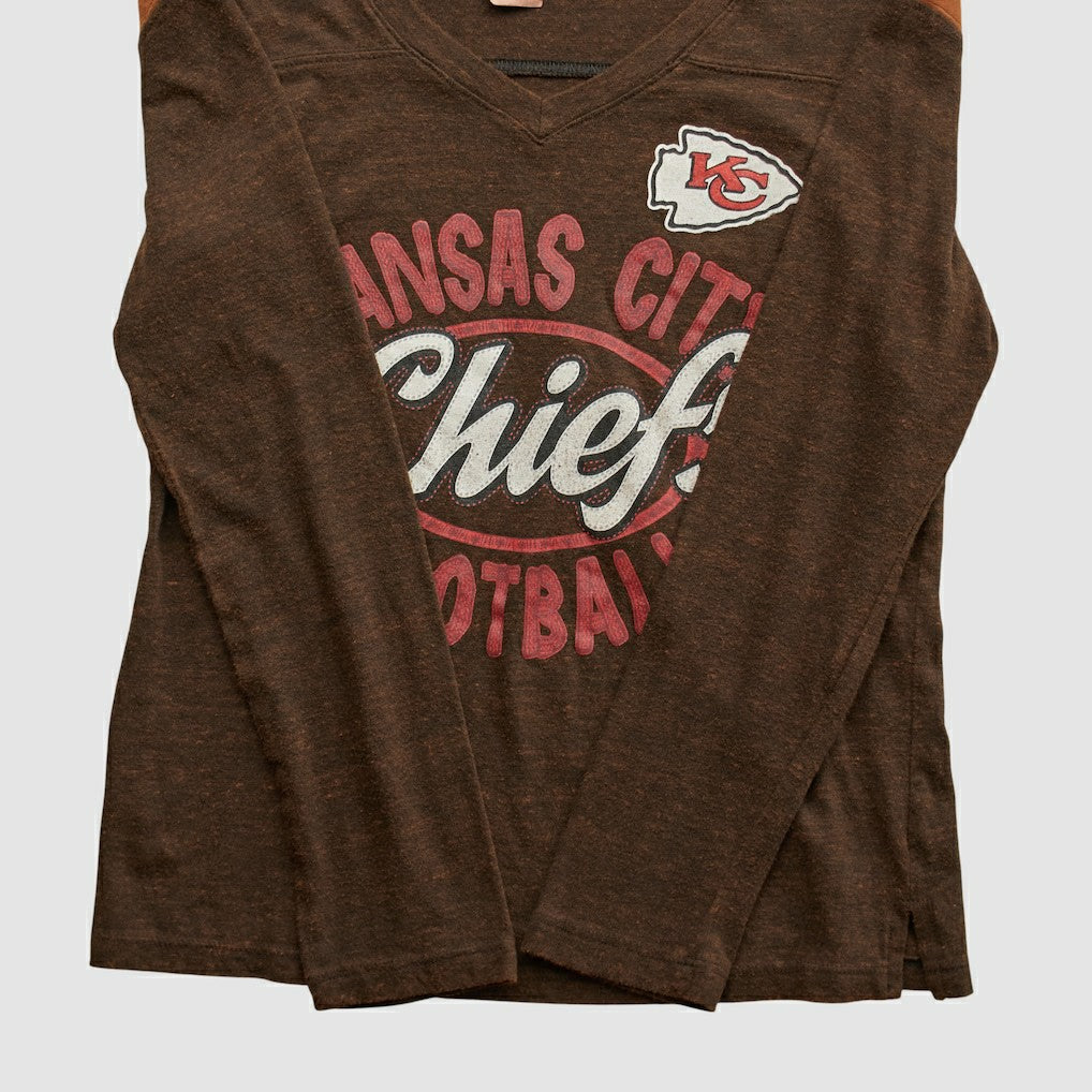 Kansas City Chiefs NFL 2010s Long Sleeve T-shirt Brown Vintage