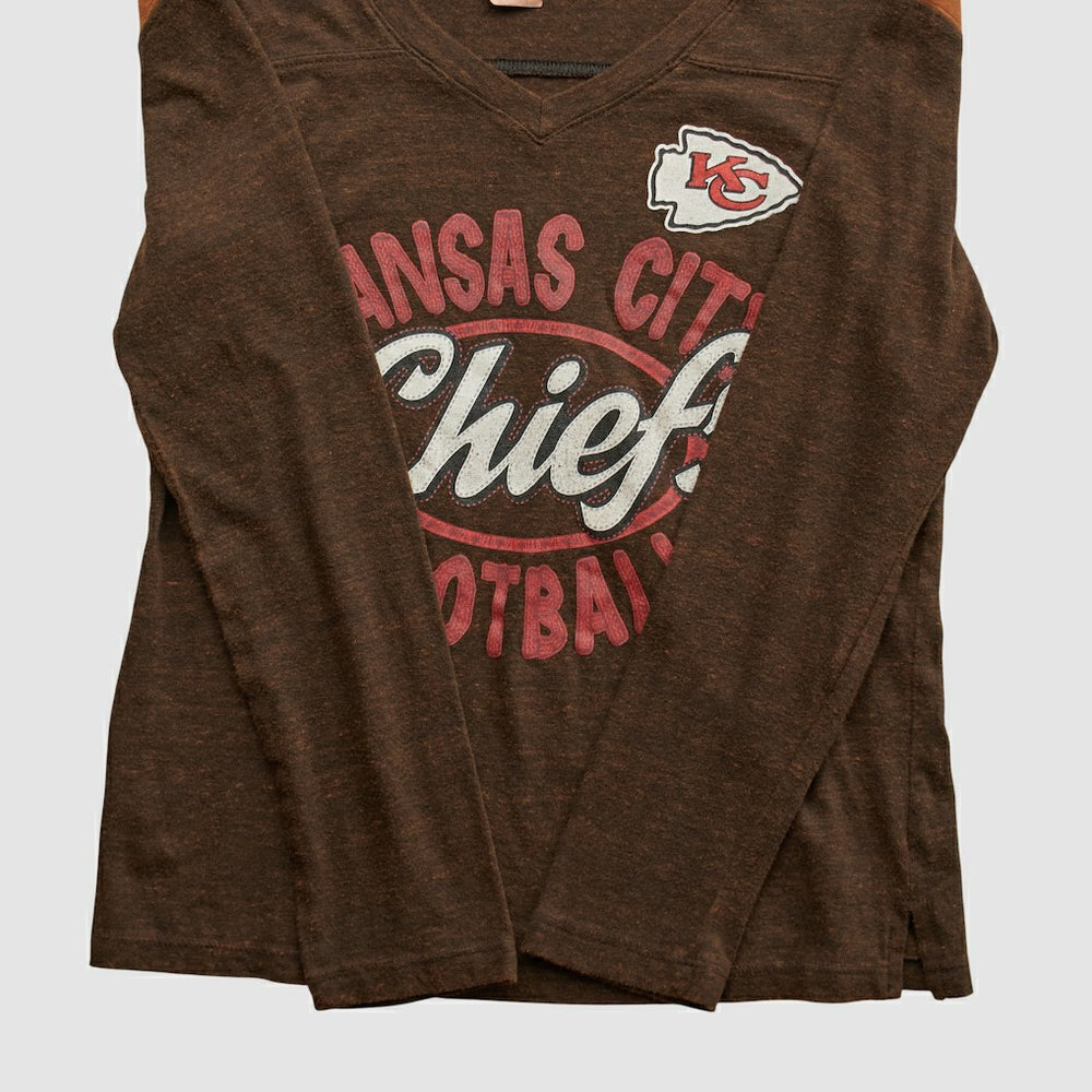 Kansas City Chiefs NFL 2010s Long Sleeve T-shirt Brown Vintage