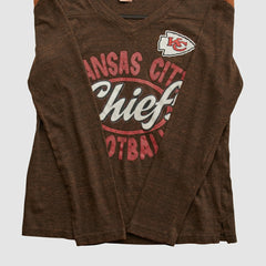Kansas City Chiefs NFL 2010s Long Sleeve T-shirt Brown Vintage