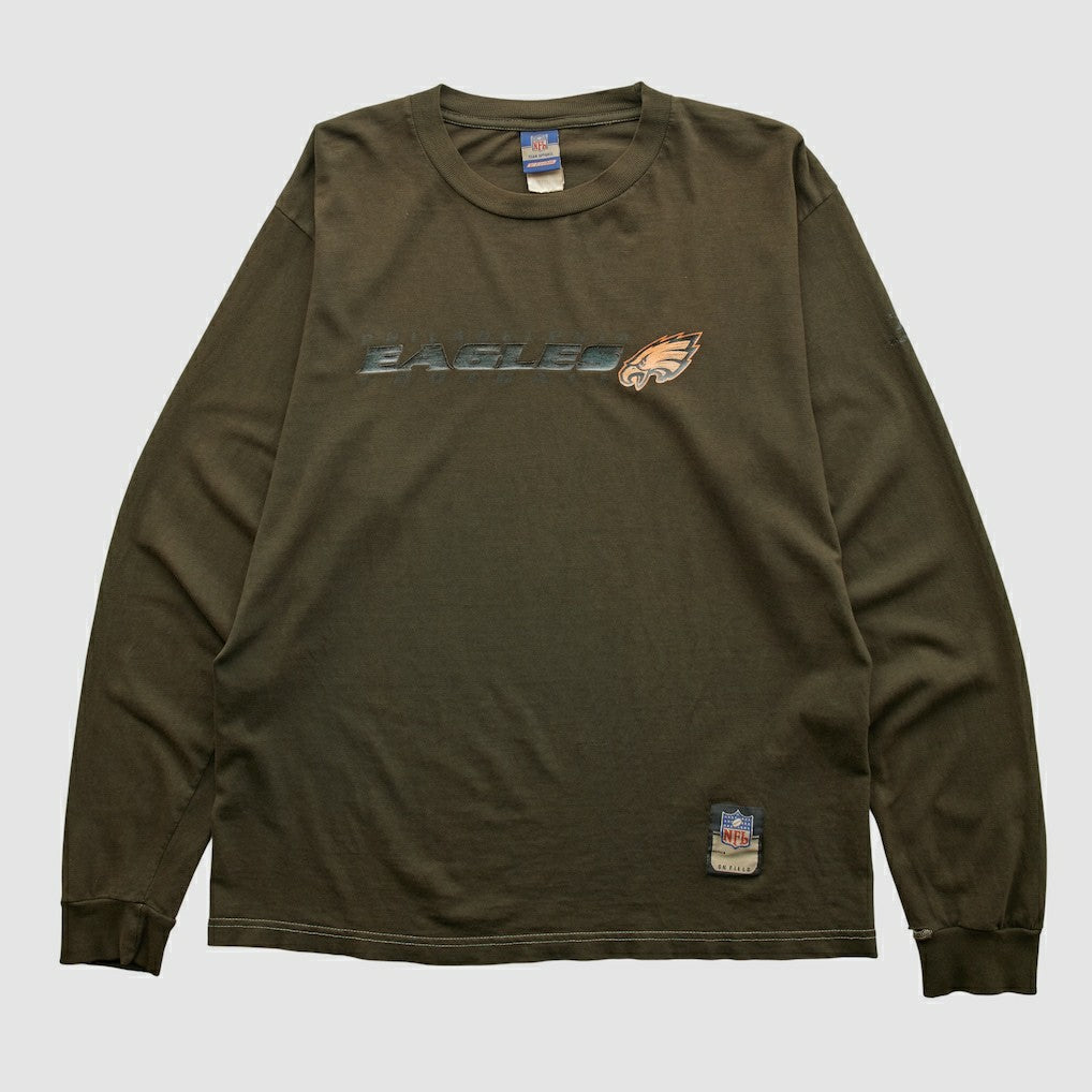 Philadelphia Eagles Reebok 2000s Long Sleeve T-shirt Brown Vintage