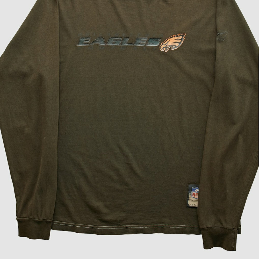 Philadelphia Eagles Reebok 2000s Long Sleeve T-shirt Brown Vintage