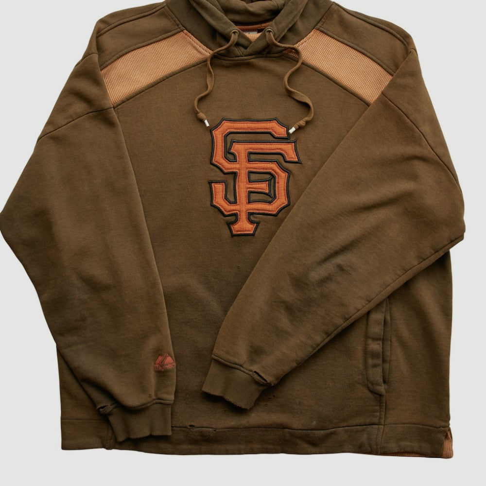 San Francisco Giants Majestic 2000s Hooded Pullover Sweatshirt - Brown - M by Fanatics Real Vintage Pullover