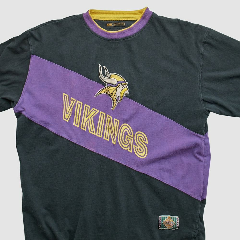 Minnesota Vikings Mirage 90s Long Sleeve T-shirt Black Vintage